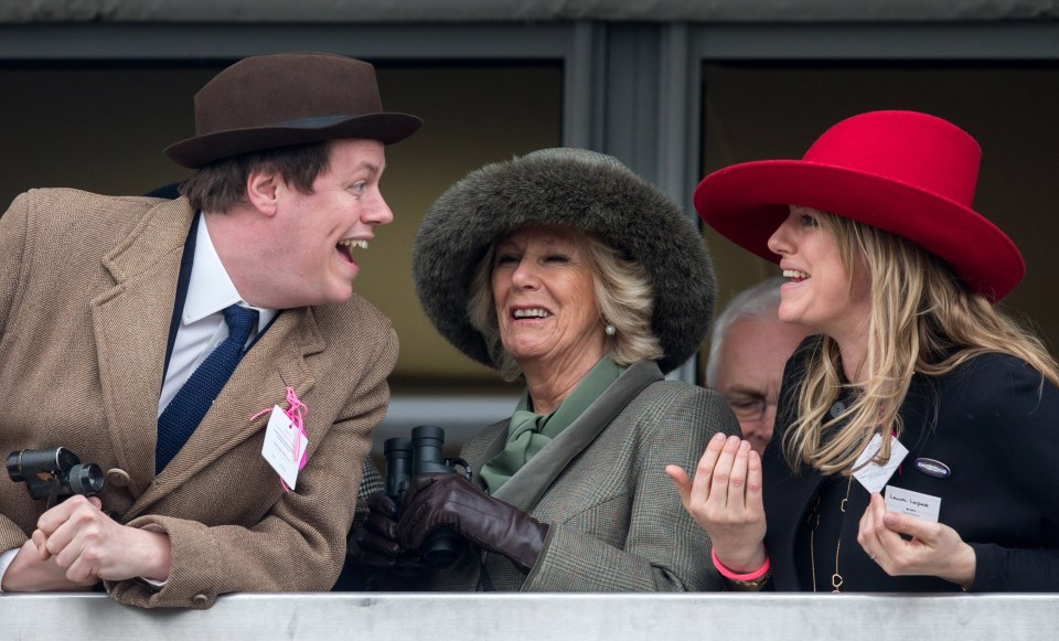 Queen Camilla seen with her children Thomas and Laura Parker Bowles