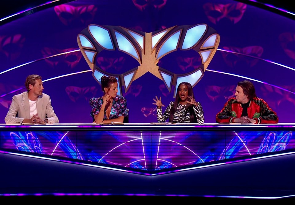 Peter Crouch, Davina McCall, Oti Mabuse and Jonathan Ross on The Masked Dancer