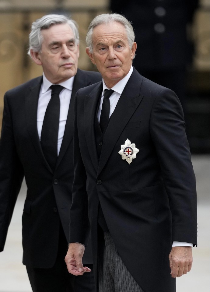 Gordon Brown and Tony Blair arriving