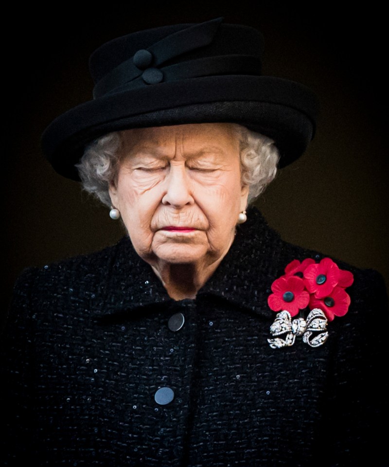 The Queen at the Remembrance Sunday memorial at The Cenotaph, November 2019