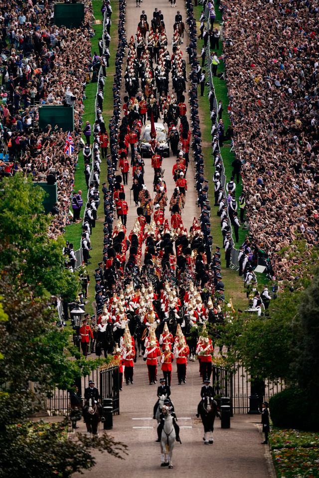 Thousands of mourners lined Windsor's Long Walk