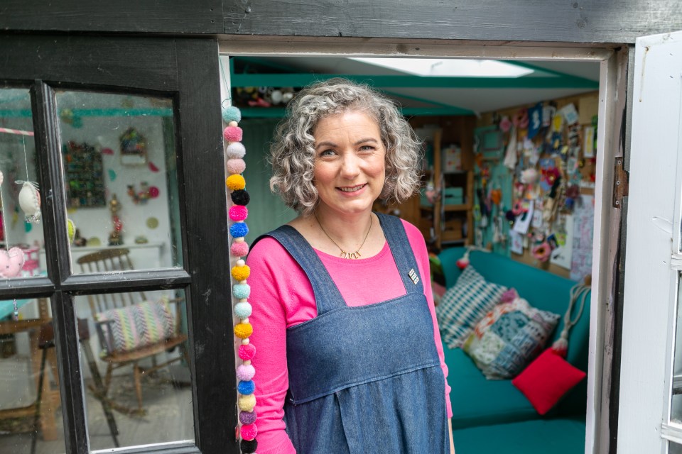 Seamstress Christine Leech, 48, converted her shabby garage into a sewing haven last year