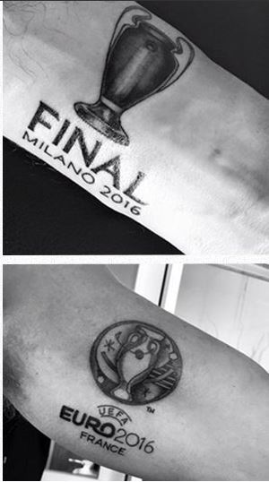 Clattenburg celebrated refereeing the Euro 2016 final and 2016 Champions League with two tattoos