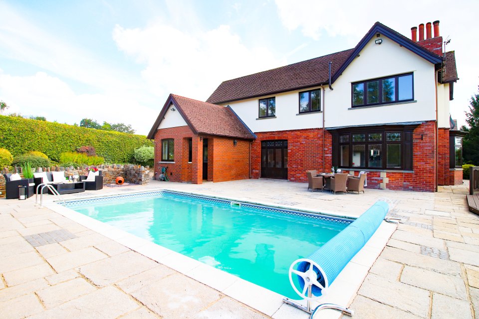 The home -up for sale with Ramsay and White Estate Agents comes with a swimming pool, Jacuzzi, three stables and a gym