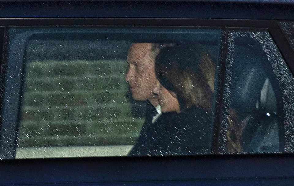 Prince William and Kate Middleton seen leaving Windsor Castle on their way to Buckingham Palace