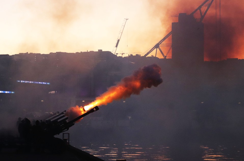 Cannons were fired over Wellington Harbour in New Zealand