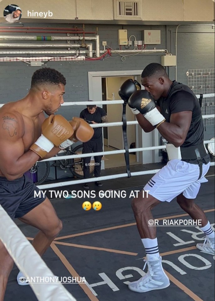 Anthony Joshua sparred with Richard Riakporhe