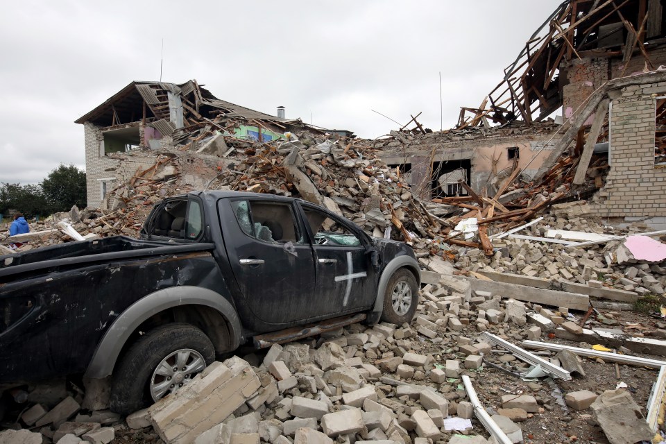 Damage from shelling at the Verbivka village