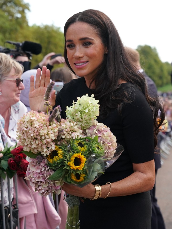 She also received flowers from the public