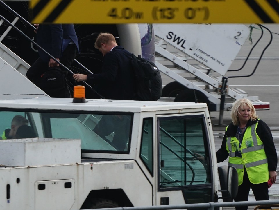 Harry boarded the plane in Aberdeen