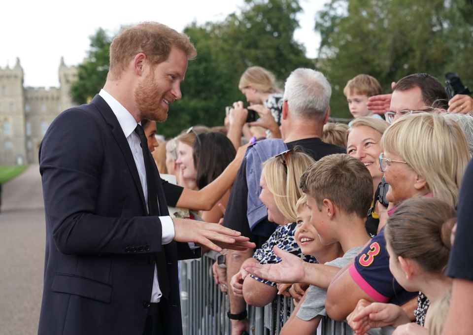 And Harry was also seen chatting to the public