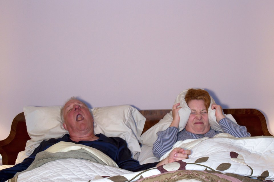 Obstructive sleep apnoea can cause loud snoring and becomes more likely with age – men are more likely to have it