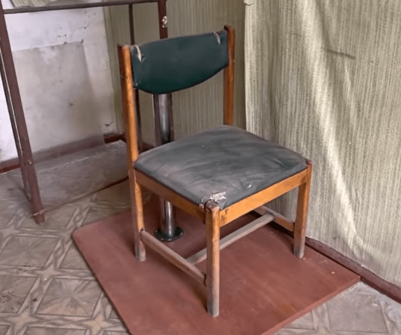 It comes after a homemade electric chair was discovered in Izyum