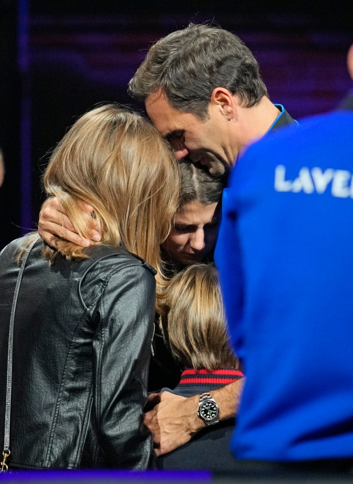 Federer paid tribute to his wife Mirka and their children in his speech