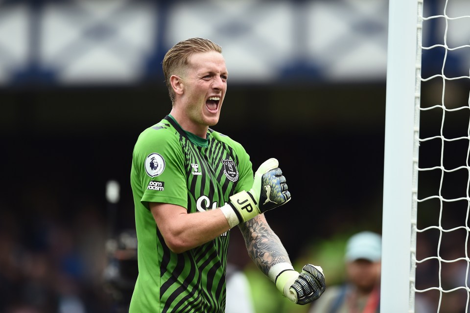 The goalkeeper was in the stands after picking up an injury against Liverpool