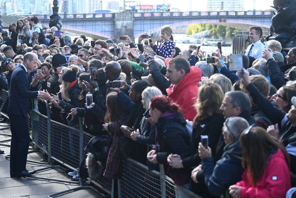 Hundreds of queueing royal fans got the opportunity to meet Prince Williams and his father King Charles earlier today