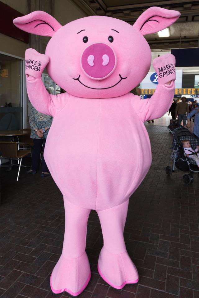 A performer dressed as Marks & Spencer’s iconic sweet got his curly tail in a twist