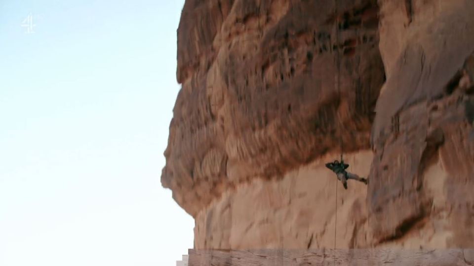 Calum was abseiling down a cliff for another terrifying challenge