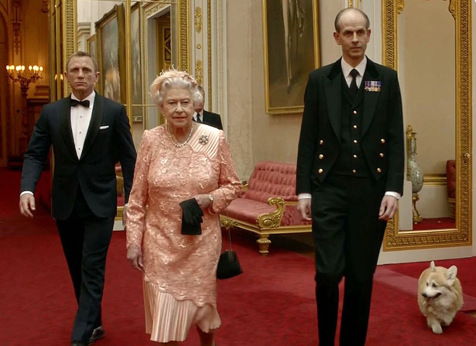 A royal corgi at the Opening Ceremony of the London 2012 Olympic games alongside Daniel Craig.