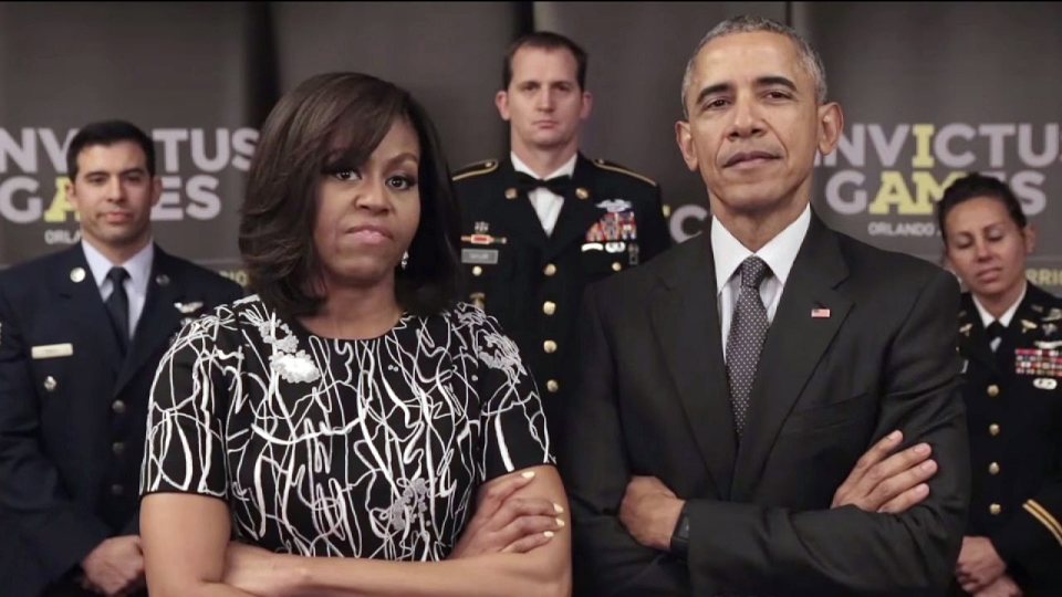 Barack and Michelle Obama in the hilarious video