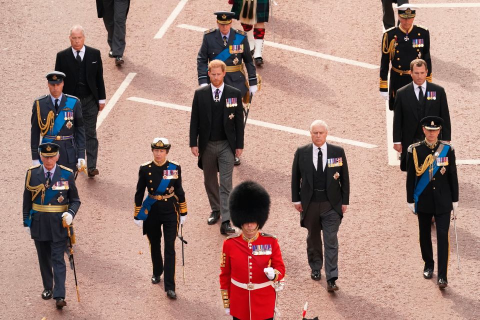 The royals united for a solemn 38-minute procession