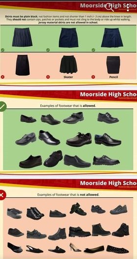 A diagram explains to parents what is and what isn't allowed this year