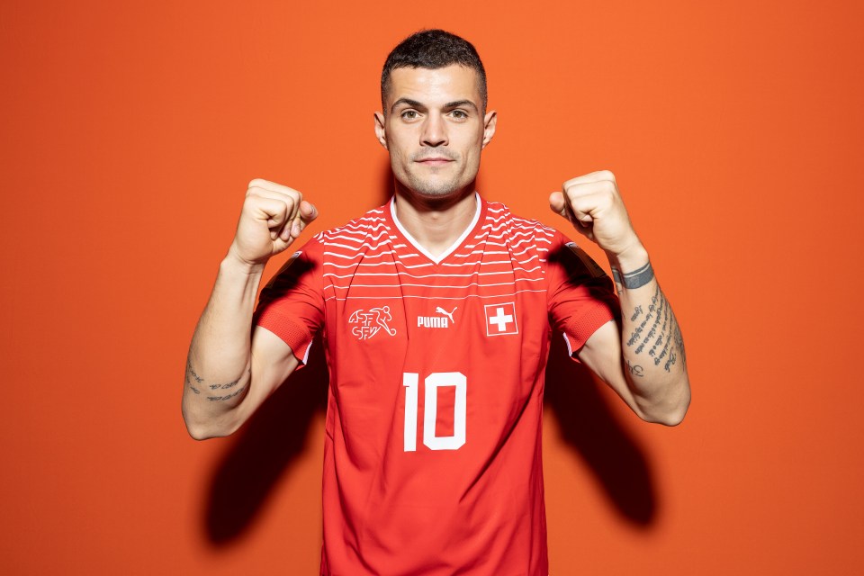 Granit Xhaka in Switzerland's World Cup kit