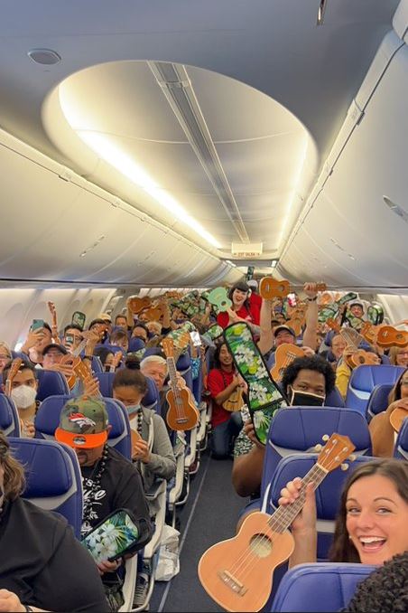 Southwest Airlines revealed it had given a ukulele to passengers on a flight to Hawaii