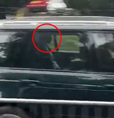 Harry was seen leaving Balmoral Castle at 8.20am in a black Range Rover