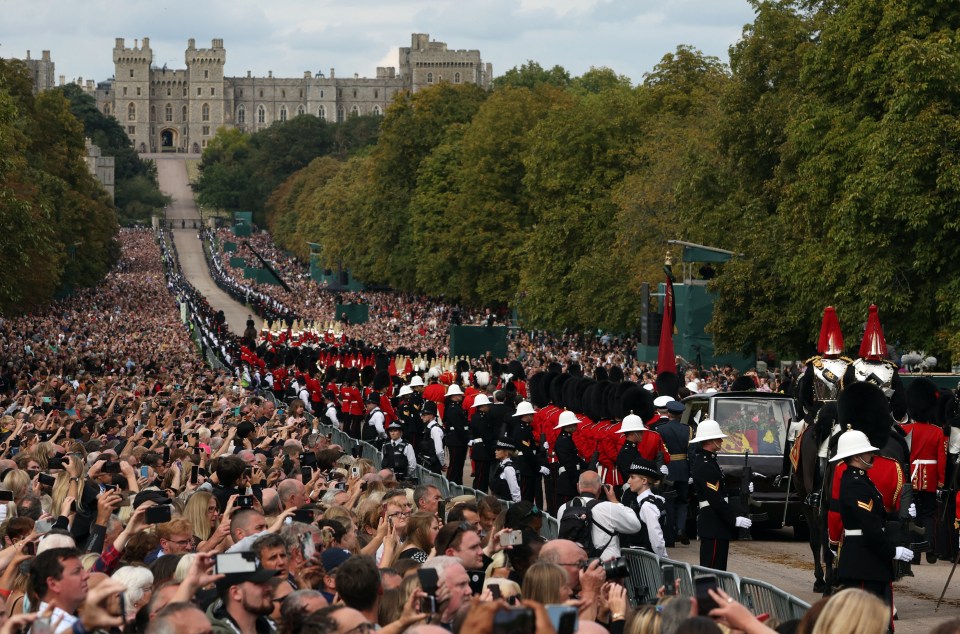 The sombre procession towards Windsor Castle