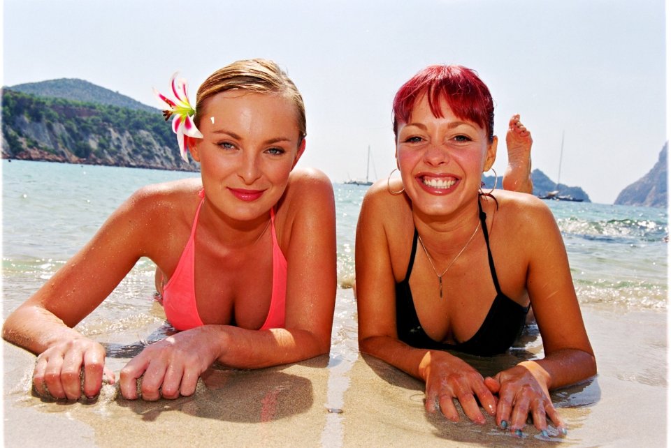 Heather Futtie and Sarah, presenting BBC’s ‘Live and Kicking’ in Ibiza