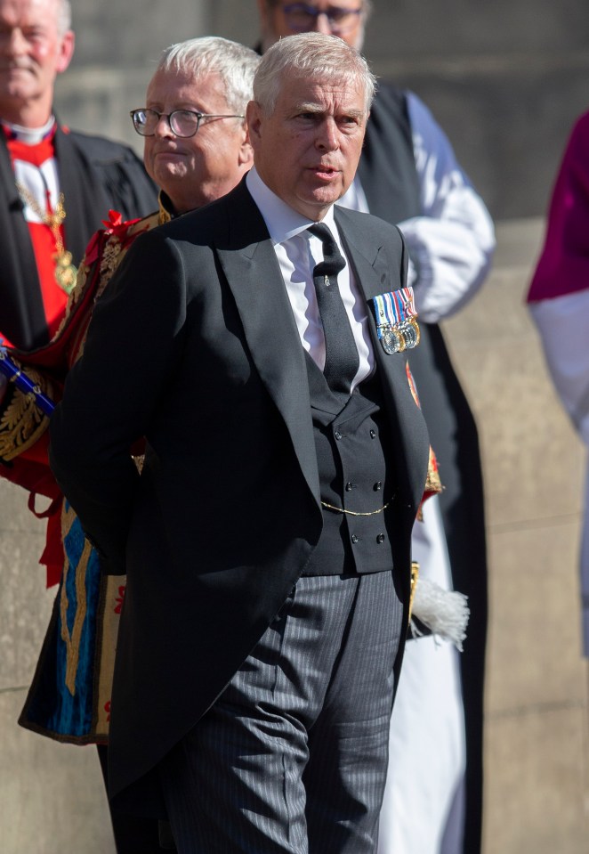 Prince Andrew wore a morning suit after being barred from donning his military uniform