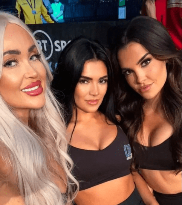 The ring girls shared footage of the fight night in Manchester