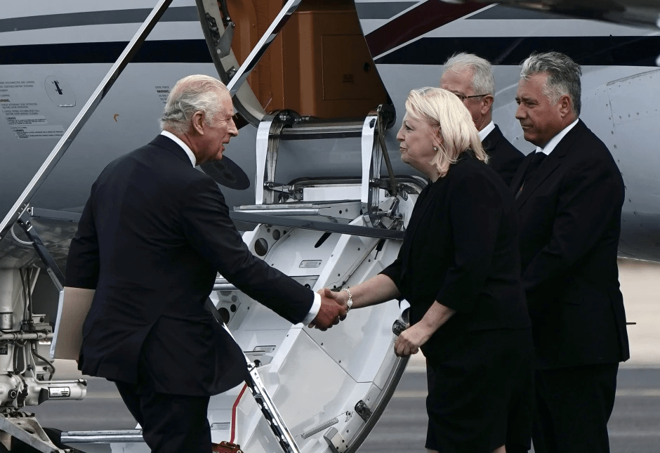 King Charles shook hands with staff at Aberdeen Airport