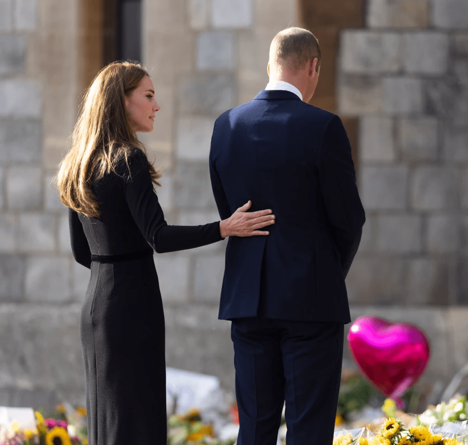 Kate also supported her husband as he mourned his grandmother