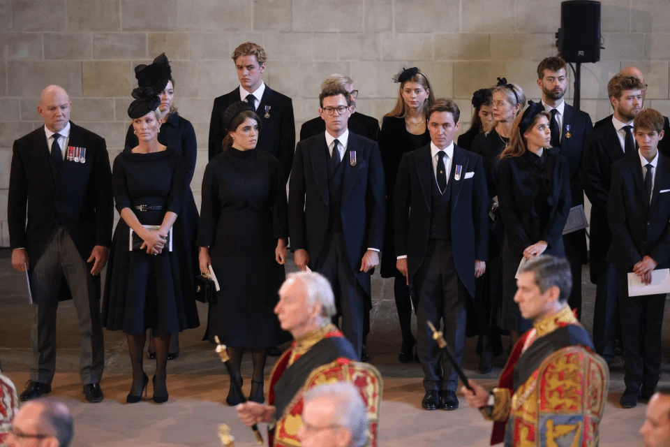 Zara and Mike Tindall, Princess Eugenie, Princess Beatrice and their husbands pay tribute