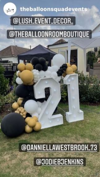 The garden was transformed with decorations and an inflatable night club