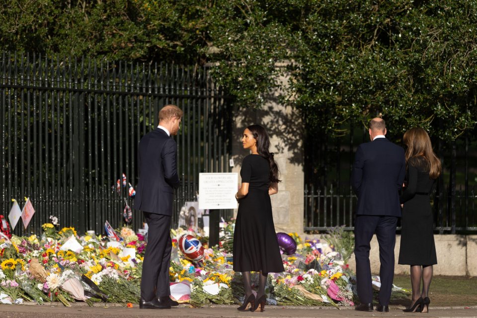 The walkabout was delayed until 5.15pm to include Harry and Meghan