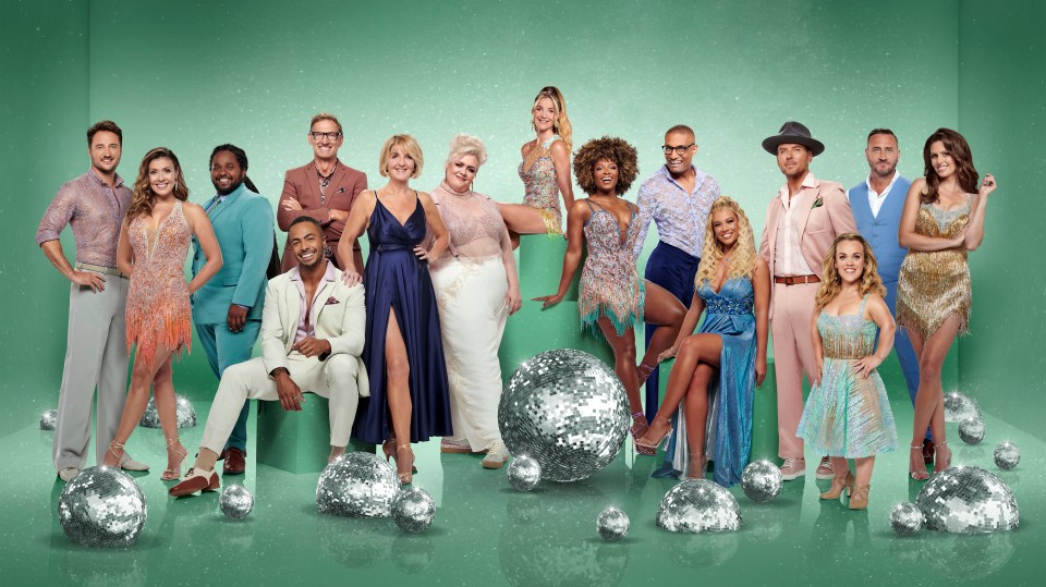 Strictly contestants from left: James Bye, Kym Marsh, Hamza Yassin, Tyler West, Tony Adams, Kaye Adams, Jayde Adams, Helen Skelton, Fleur East, Richie Anderson, Molly Rainford, Matt Goss, Ellie Simmonds, Will Mellor and Ellie Taylor