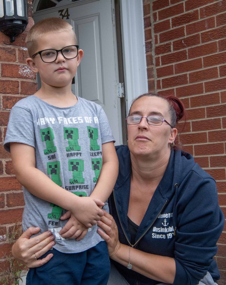 Kellie Lees and her seven-year-old son Nicholas who doesn't have a school place