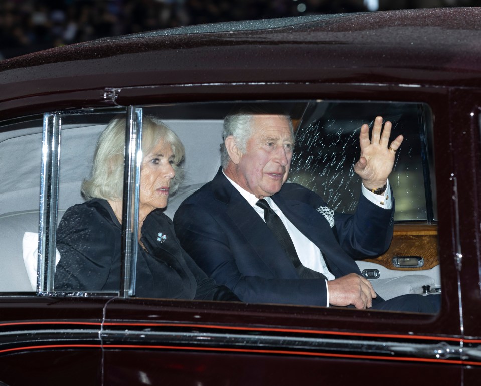 King Charles and Camilla were seen arriving back Buckingham palace