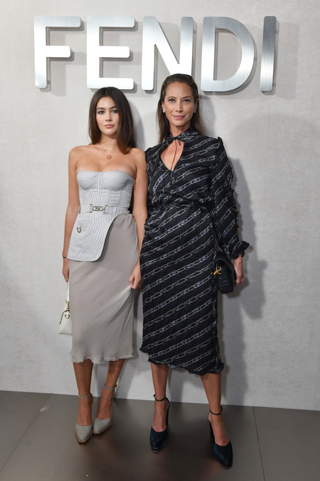 Grace Burns and Christy Turlington attend the Fendi 25th Anniversary of the Baguette at Hammerstein Ballroom on September 09 in New York City