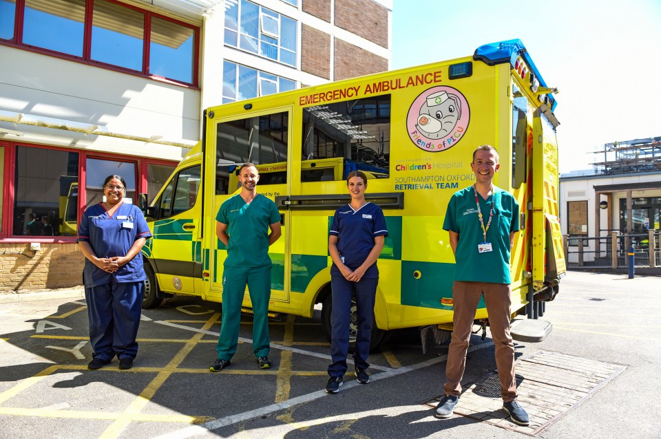 Members of Southampton PICU team (L to R) Senior Sister Pame McAleer, Critical Care Technologist Daniel Pollar, Senior Staff Nurse Charlotte Hughes, and Consultant Paediatric Intensivist Dr Michael Griksaitis also up for a Who Cares Wins award