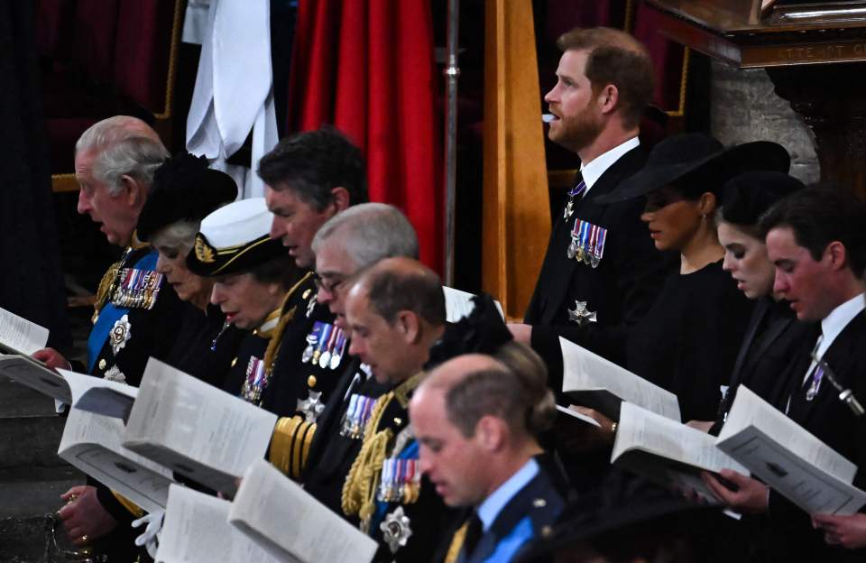 Members of the royal family during the emotional service