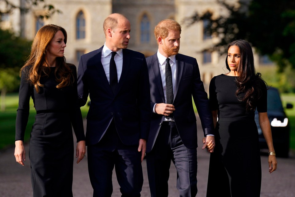 William and Harry shocked the nation when they arrived with wives Catherine and Meghan