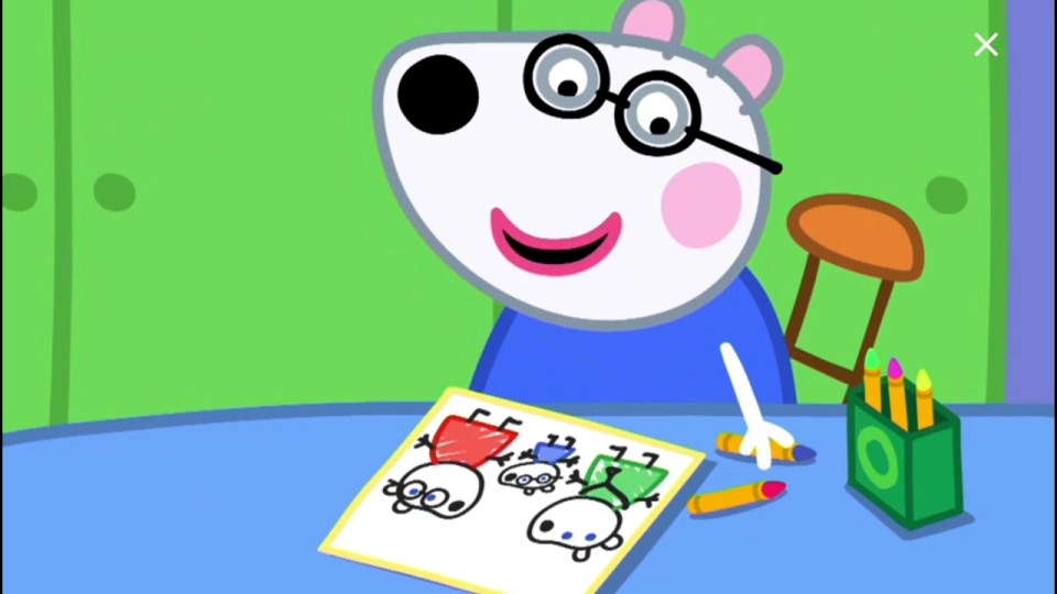 Penny Polar Bear tells Peppa that she has two mummies as she draws her same-sex parents