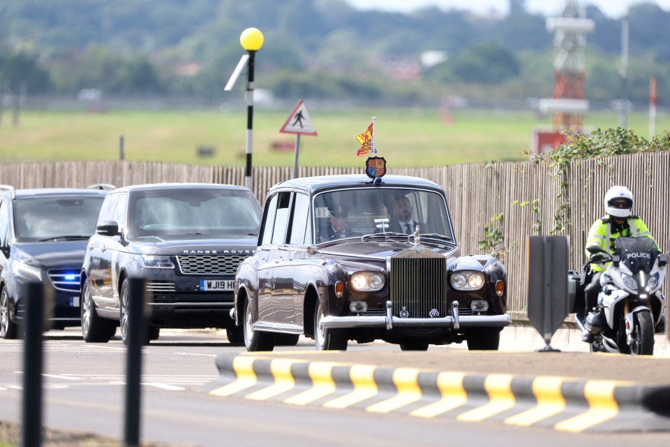 He is being taken in  the Royal limousine to meet Liz Truss