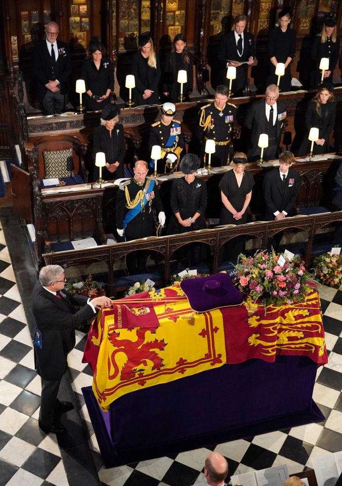 Some 800 mourners filed into St George's Chapel on Monday