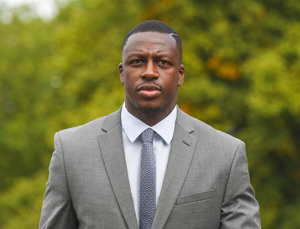 Footage of a drunken Benjamin Mendy dancing on a nightclub table four days before he was charged with rape was shown to a jury yesterday