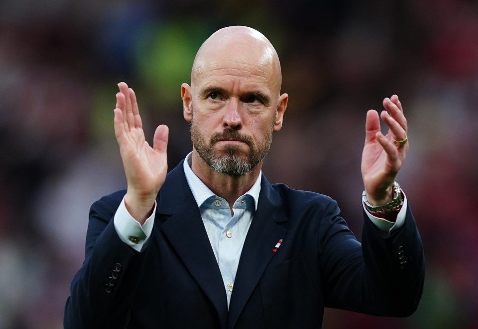 Erik ten Hag applauds after Man Utd beat Arsenal 3-1